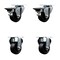 Service Caster 3'' Soft Rubber Wheel Swivel Top Plate Caster Set with 2 Posi Brakes 2 Rigid, 4PK SCC-20S314-SRS-PLB-2-R-2 - alternate 1